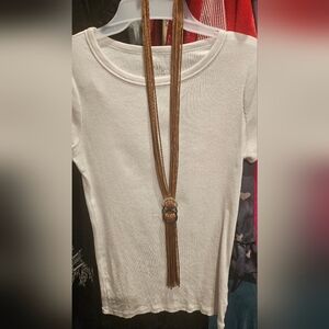 Tan Pleather Necklace